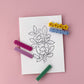 adorable flower coloring page from our hair clip packaging