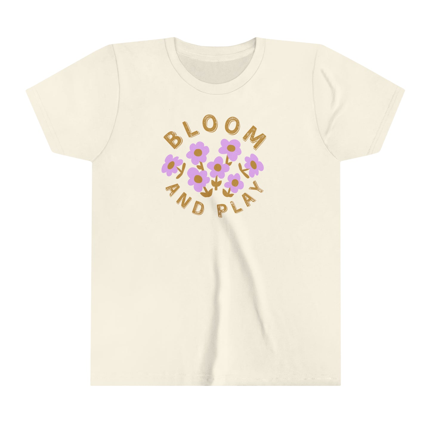 Children's graphic tee - 'Bloom and Play' lilac flower design - Cozy 100% cotton - Sizes 2T to 5T - Spark joy with playful style.